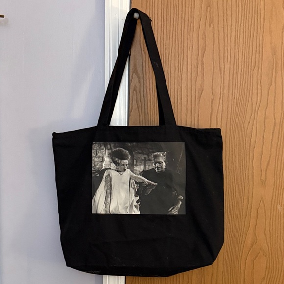 Undefined Handbags - Black Tote Bag with Classic Movie Print